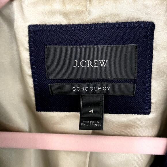 J. Crew Navy Original Schoolboy Wool Blend Preppy Classic Office Blazer 4 - Picture 4 of 9